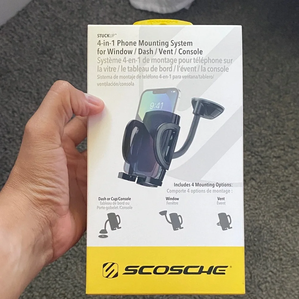 Black 4-in-1 Phone Mounting System